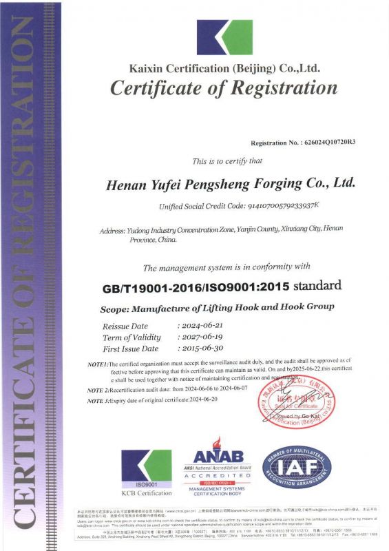 質量管理體系證書（英）